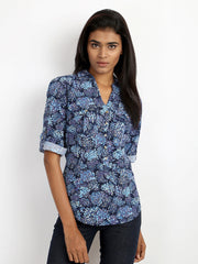 Tokyo Talkies Women Navy Printed Top