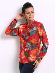 Tokyo Talkies Women Red Printed Top