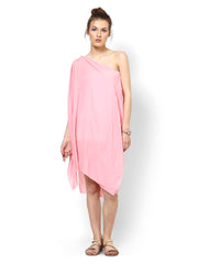 Tops and Tunics Pink Asymmetric Shift Dress