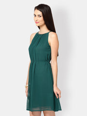 Tops and Tunics Green Fit &amp; Flare Dress