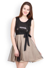 Tops and Tunics Beige Fit &amp; Flare Dress