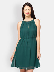 Tops and Tunics Green Fit &amp; Flare Dress