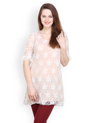Tops And Tunics Women White Lace Tunic