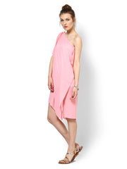 Tops and Tunics Pink Asymmetric Shift Dress