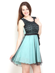 Tops and Tunics Light Blue Fit &amp; Flare Dress