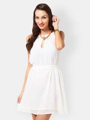 Tops and Tunics White Fit &amp; Flare Dress