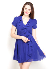 Tops and Tunics Blue Fit &amp; Flare Dress