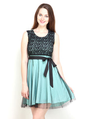 Tops and Tunics Light Blue Fit &amp; Flare Dress