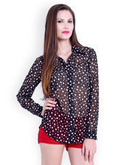 Trend 18 Women Black Printed Shirt