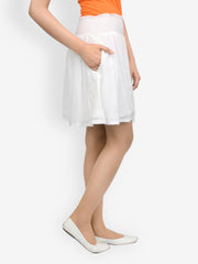 Tshirt Company Women White Skirt