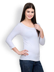 TshirtCompany Women White Slim Fit Top