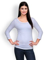 TshirtCompany Women White Slim Fit Top