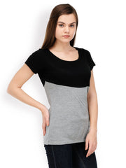 TshirtCompany Women Black &amp; Grey Top