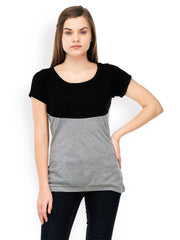 TshirtCompany Women Black &amp; Grey Top