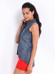 UCLA Women Blue Denim Shirt