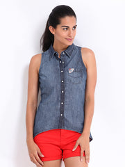 UCLA Women Blue Denim Shirt