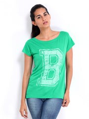 UCLA Women Green Printed T-shirt