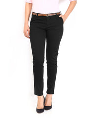 U.S. Polo Assn. Women Black Comfort Fit Trousers