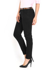 U.S. Polo Assn. Women Black Comfort Fit Trousers