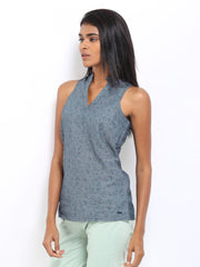 U.S. Polo Assn. Women Grey Printed Top