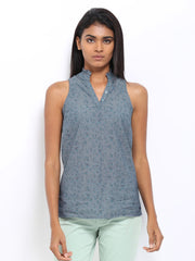 U.S. Polo Assn. Women Grey Printed Top