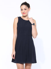 United Colors Of Benetton Navy Fit &amp; Flare Dress
