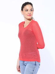 United Colors Of Benetton Women Coral Red Top