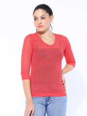 United Colors Of Benetton Women Coral Red Top