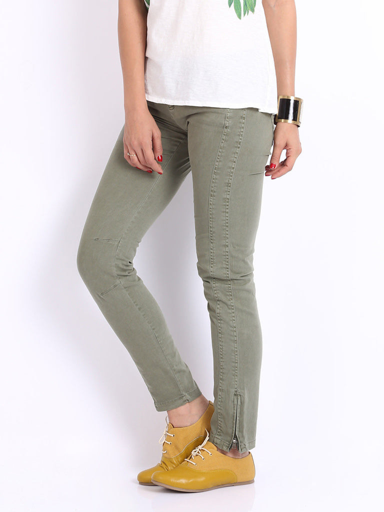 United Colors of Benetton Women Green Trousers