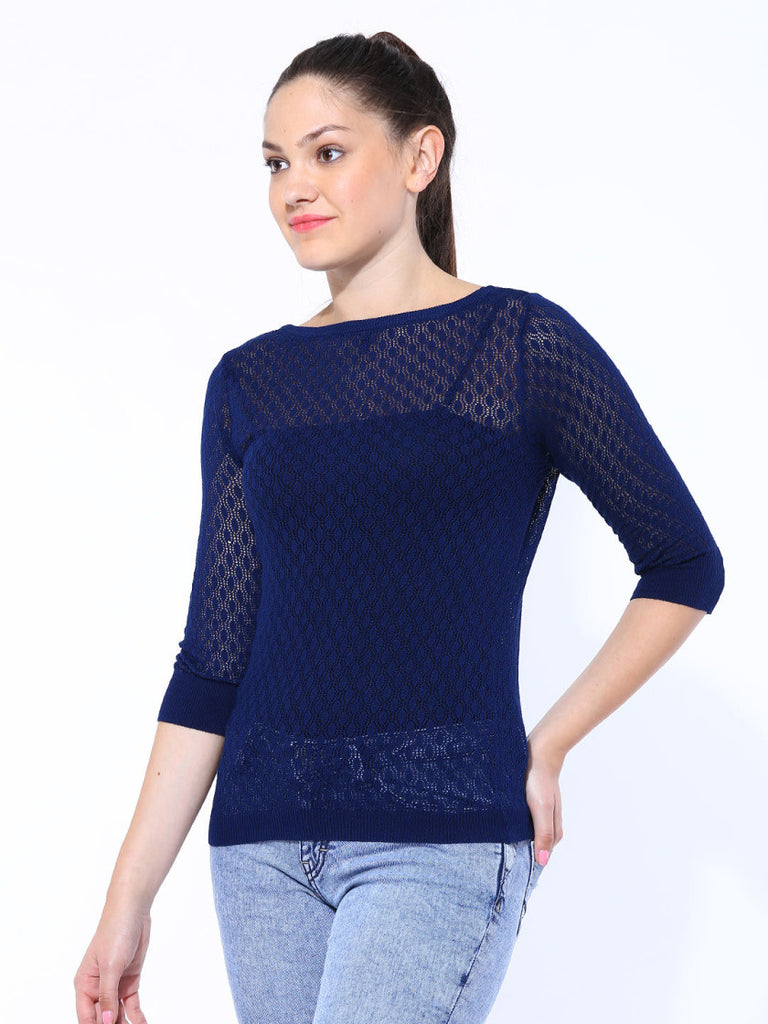 United Colors Of Benetton Women Navy Top