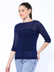 United Colors Of Benetton Women Navy Top