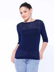 United Colors Of Benetton Women Navy Top