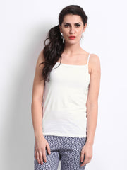 United Colors Of Benetton Women White Spaghetti Top