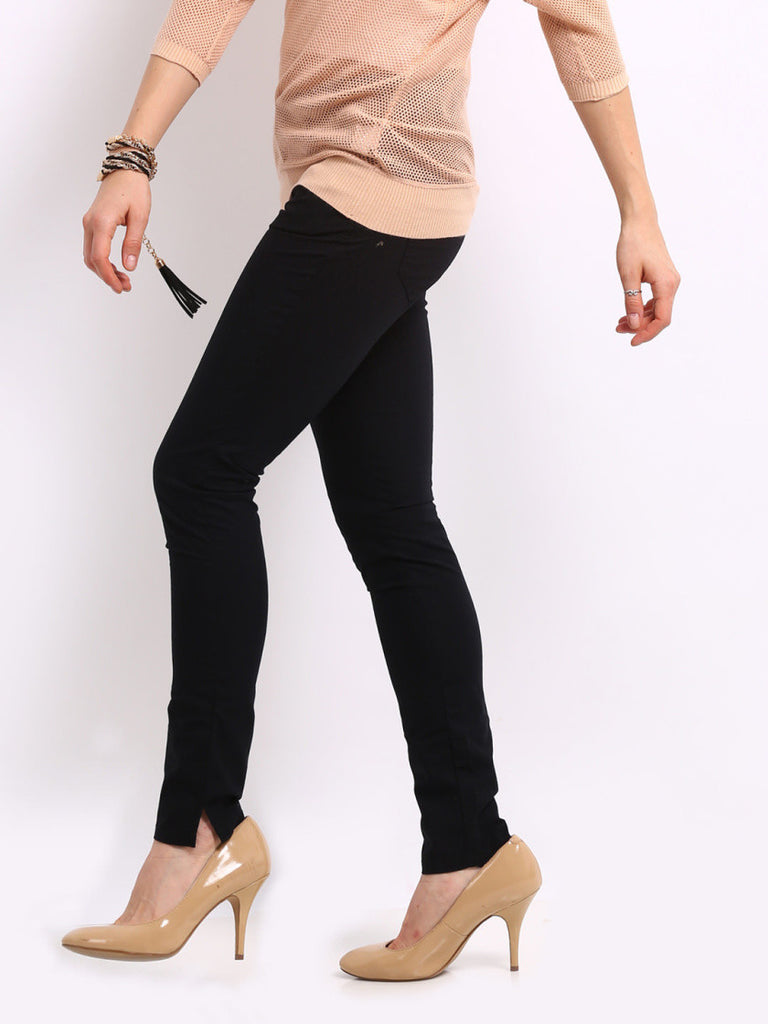 United Colors of Benetton Women Black Slim Fit Trousers
