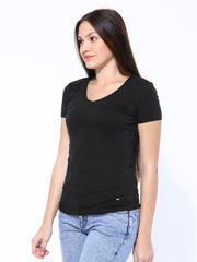 United Colors of Benetton Women Black T-shirt