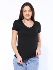 United Colors of Benetton Women Black T-shirt