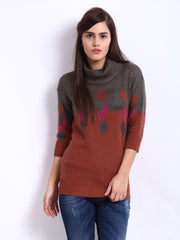 United Colors of Benetton Women Brown Wool Blend Sweater