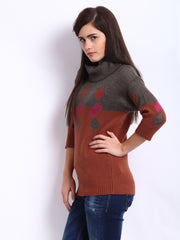 United Colors of Benetton Women Brown Wool Blend Sweater