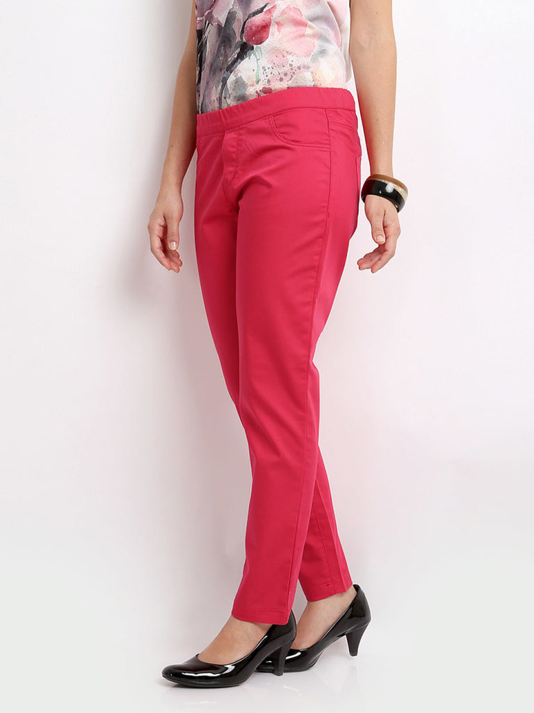 United Colors of Benetton Women Fuchsia Pink Jeggings