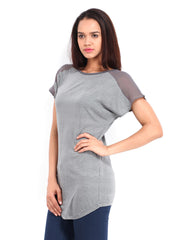 United Colors of Benetton Women Grey &amp; Off-White Top