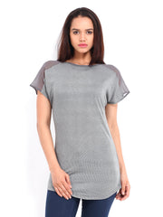 United Colors of Benetton Women Grey &amp; Off-White Top