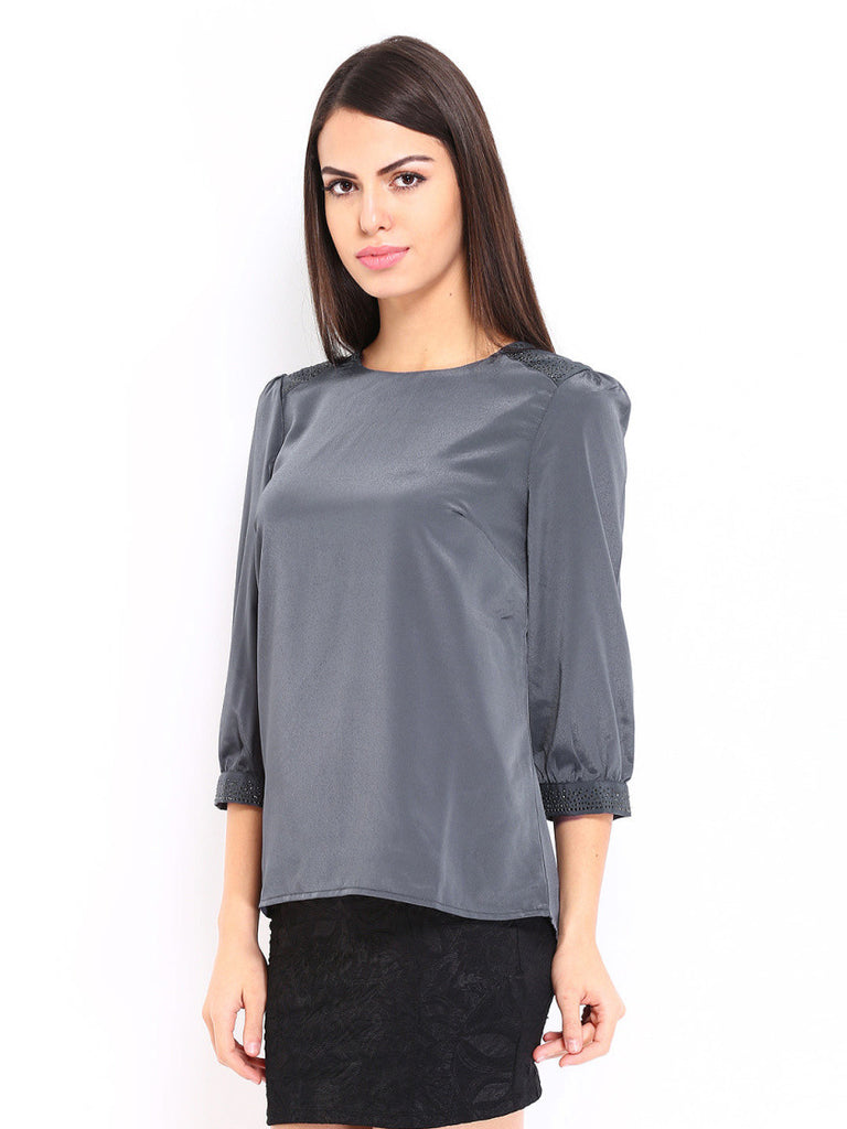 United Colors of Benetton Women Grey Top