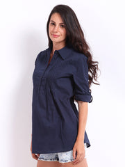 United Colors of Benetton Women Navy Shirt