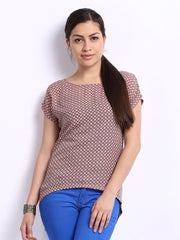 United Colors of Benetton Women Nude Coloured Printed Top