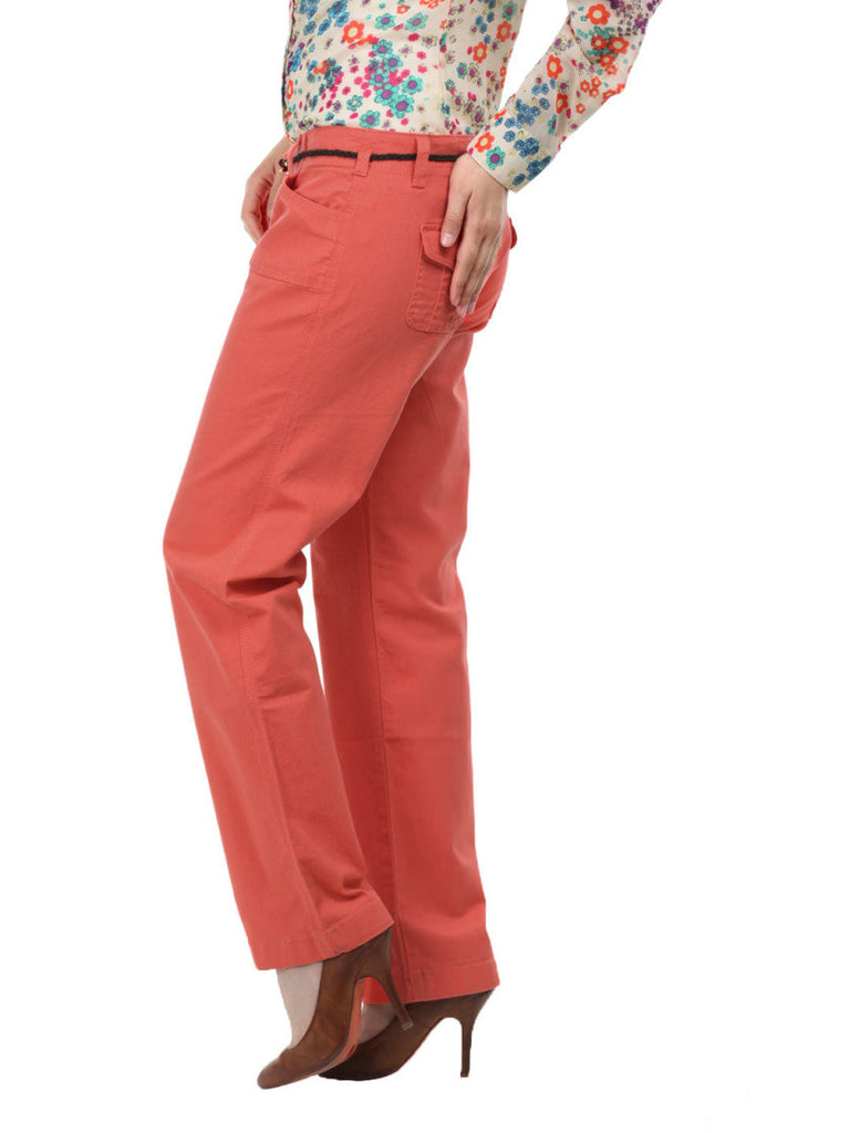 United Colors of Benetton Women Coral Orange Trousers
