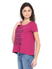 United Colors of Benetton Women Magenta Printed T-shirt