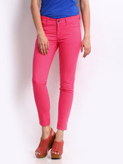 United Colors of Benetton Women Pink Slim Fit Trousers