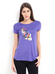 United Colors of Benetton Women Purple Printed Top