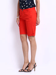 United Colors of Benetton Women Red Shorts