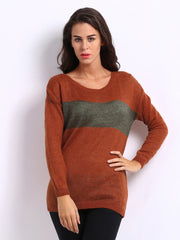 United Colors of Benetton Women Rust Orange Mohair Wool Blend Sweater